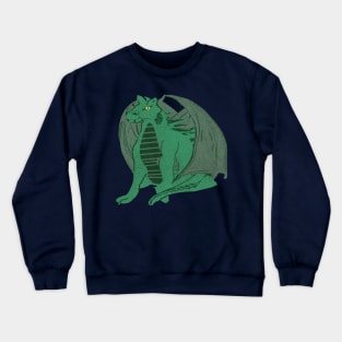 Hand-drawn sitting Wood Dragon - The Defiant Crewneck Sweatshirt